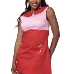 Unique Vintage Smak Parlour Red/Pink Candy Cane Power Mini Dress size S